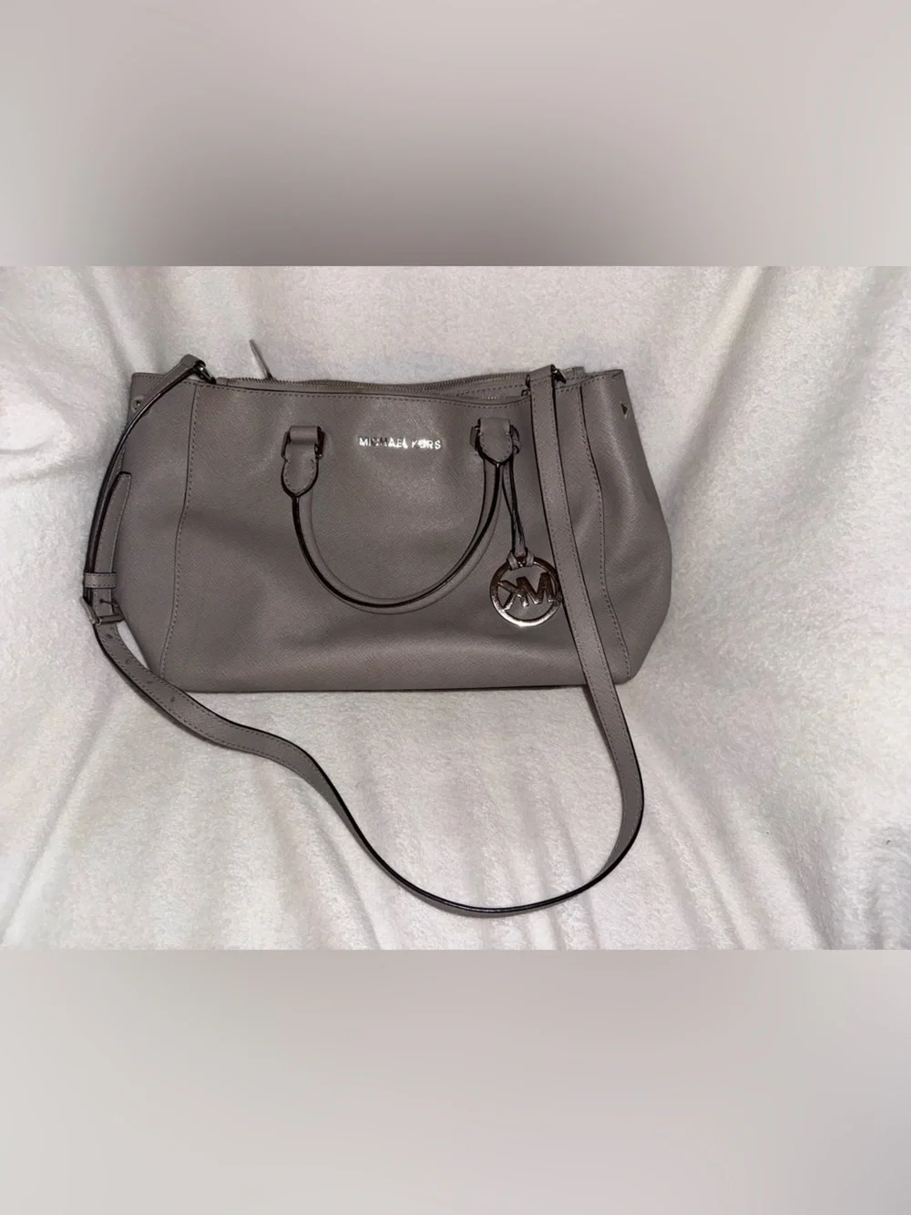 Michael Kors Saffiano leather top-zip satchel